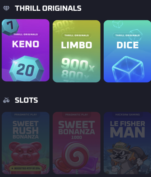 Thrill Casino Registratie